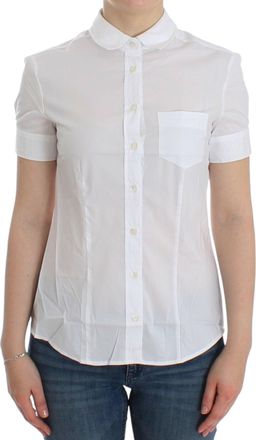 John Galliano Chic Cotton Blend Shortsleeve Womens Blouse