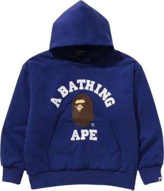 A Bathing Ape College Puffy Relaxed Fit Pullover Hoodie Blue 1K80-114-012-BLUE
