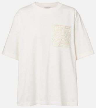 Moncler T-shirt oversize in jersey di cotone con ricamo