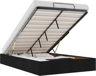 vidaXL Estructura De Cama Otomana Sin Colch&oacute;n Tela Negro Vidaxl