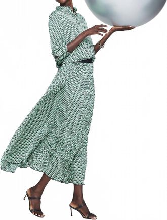 Nic+Zoe Abstract Dot Skirt In Green Multi