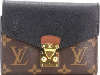 Louis Vuitton Black Monogram Canvas & Calfskin Pallas Wallet Nm Compact (Authentic Pre-Loved)