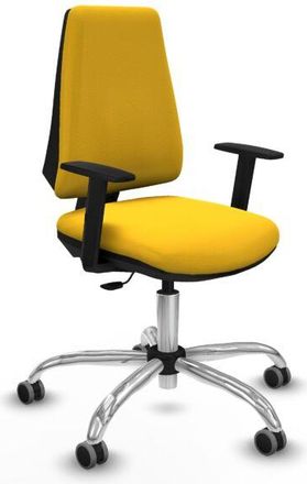 Piqueras y Crespo Elche Cp Similpiel Amarillo Brazos 1d Base Cromada Ruedas Engomadas 65mm