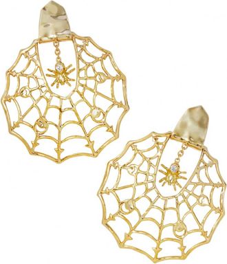 Kendra Scott Spiderweb Statement Earrings In Gold