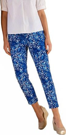 Jude Connally Lucia Painterly Cheetah Beacon Pants In Blue & White