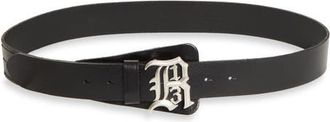 R13 Logo Buckle Leather Belt in Black at Nordstrom, Size X-Small/small