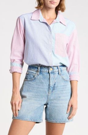 Beach Lunch Lounge Cami Stripe Shirt in Red Mix at Nordstrom, Size X-Small