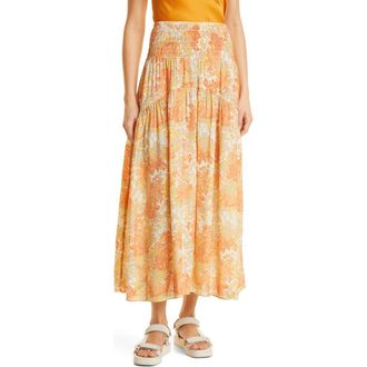 Vince Garden Smocked Tiered Maxi Skirt in Dusk at Nordstrom Rack, Size X-Small