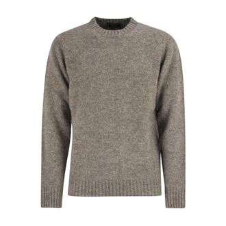 PESERICO Peserico, Round-neck Knitwear, male, Gray, Size: 2XL Speckled Crew Neck Sweater