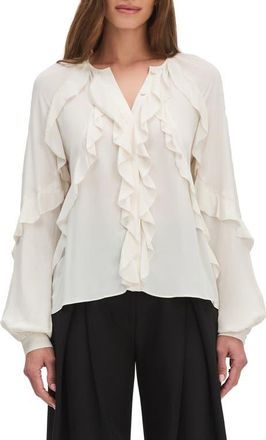 Favorite Daughter The Because of You Ruffle Top in Ivory at Nordstrom, Size X-Large