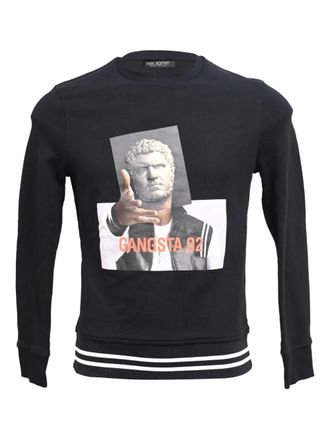 Neil Barrett Trui met ronde hals en print - Zwart