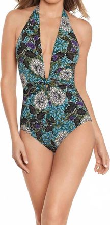 Amoressa Rhiannon Dream Plunge Soft Cupt One Piece Swimsuit In Moonlight
