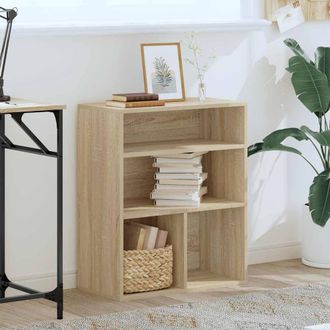 Berkfield Home Decorative Book Cabinet Sonoma Oak 60x30x71.5 cm Engineered Wood in Light Tan