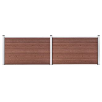 vidaXL Valla De Jard&iacute;n De Wpc Marr&oacute;n 353x106 Cm Vidaxl