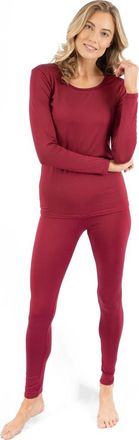 Leveret Womens Solid Thermal Pajama Set in Maroon at Nordstrom, Size X-Large