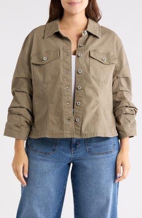 Democracy Ruched Sleeve Jacket in Laurel Oak at Nordstrom Rack, Size 2 X