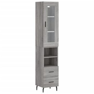 vidaXL Aparador alto madera contrachapada gris Sonoma 34,5x34x180 cm Vidaxl