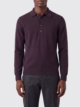 Eleventy Polo in maglia a maniche lunghe in misto cashmere e cotone