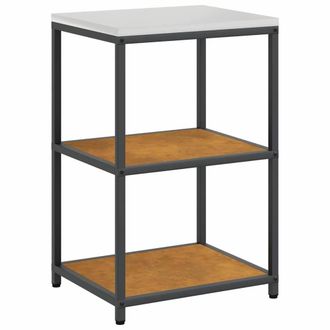 Berkfield Home Kitchen Storage Shelf with Storage Rusty Weathering steel in Brown