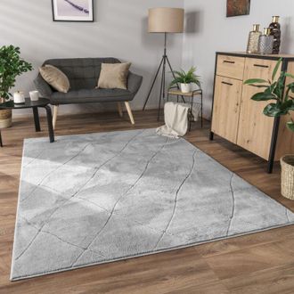 Paco Home Paco Home - Alfombra Salon De Habitacion Pelo Corto Boho Chic Nordica 3d Moderna 160x220 Cm, Gris 2