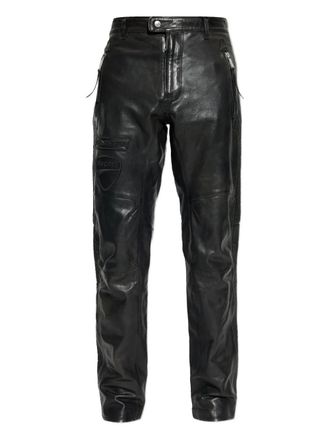 Dsquared2 x Ducati Zip Leather Trousers - men - Calf Leather/Polyester/Cotton - 50 - Black
