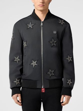 Philipp Plein Bomber in tessuto tecnico con patch stelle