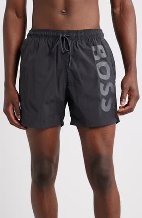 BOSS Octopus Swim Trunks in Dark Grey at Nordstrom Rack, Size Medium