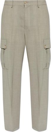 Dolce & Gabbana Wollen Canvas Broek - Heren - Straight fit broeken - Grijs - XL - Wol - Broeken