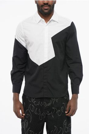 Neil Barrett Two-Tone Loose Fit Shirt with Spread Collar size Xs