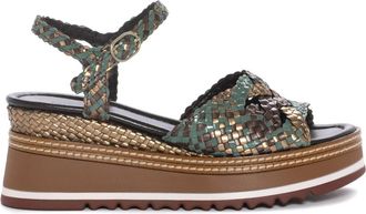 Pons Quintana Wedge Sandaal - Dames - Sleehakken - Veelkleurig - 36 EU - Leer - Schoenen