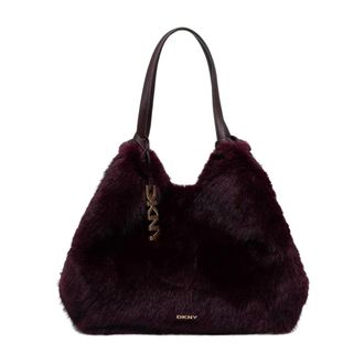 DKNY Dkny - Paula Medium Faux Fur Tote - Dames - Tassen - Bruin - Maat: ONE Size