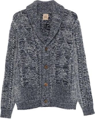 Rakk&igrave; Melange Blue Cardigan - Heren - Vesten - Grijs - L - Leer - Truien & Vesten