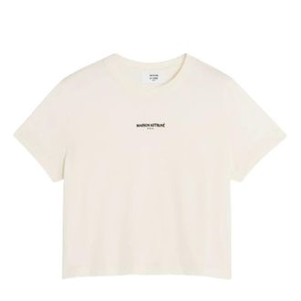 Maison Kitsun&eacute; T-Shirts, female, Beige, Size: XS Paris Comfort Tee Shirt