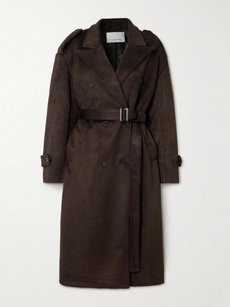 Frankie Shop Trench In Tessuto Scamosciato Pembroke - Marrone