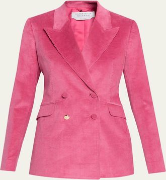 Gabriela Hearst Angela Corduroy Double-Breasted Blazer Jacket