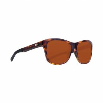 Costa Womens Vela Rectangle Sunglasses In Shiny Tortoise/copper