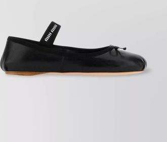 Miu Miu leather ballerinas with round toe and bow