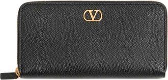 Valentino Garavani Vlogo Signature Leather Wallet