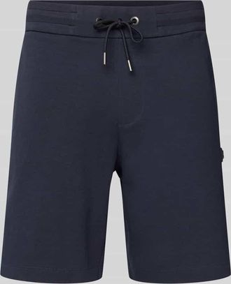 HUGO BOSS Regular Fit Sweatbermudas mit Logo-Applikation Modell Leoni in Marine, Gr&ouml;&szlig;e L