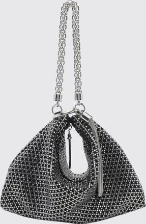 Jimmy Choo London Clutch Callie in pelle scamosciata con cristalli e nappe metalliche