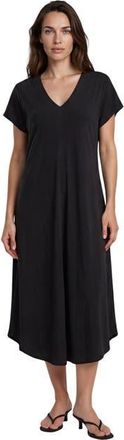 Masai Manebili V-Neck Draped Midi Dress in Black at Nordstrom, Size X-Small