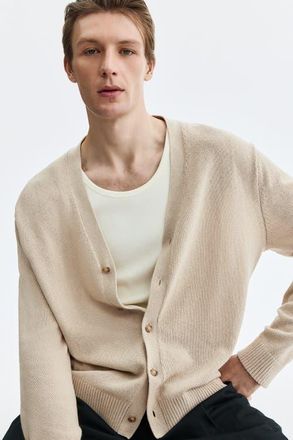 H&M Relaxed Fit Cardigan in Beige at Nordstrom, Size X-Large