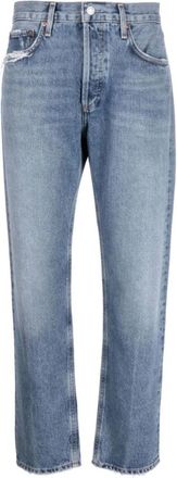 A Gold E Parker Long - Dames - Regular Fit Jeans - Blauw - W28 - Katoen - Jeans