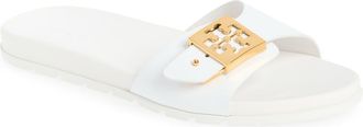 Tory Burch Buckle Slide Sandal in White/gold at Nordstrom, Size 11