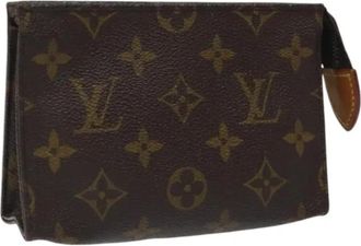 Louis Vuitton Tweedehands Canvas Louis Vuitton tassen - Dames - Vintage Clutch - Bruin - ONE Size - Leer - Vintage