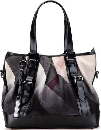 Burberry Pre-owned Burberry Mega Check Canvas Lowry Satchel Ladies ITEFFEPI14SCA