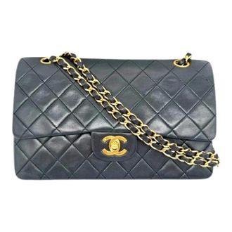 Chanel Pre-owned Vintage Schoudertas - Dames - Pre-owned - Blauw - Maat: ONE Size Leer