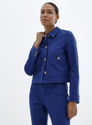 Contemporaine Womens Crest buttons shirt-collar Blazer Jacket