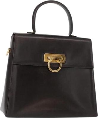 Ferragamo Pre-owned Handtas - Dames - Vintage Handtas - Zwart - ONE Size - Leer - Vintage