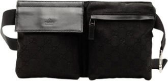 Gucci Pre-owned Belt Bags, female, Black, Size: ONE SIZE Pre-owned Canvas Belt Bag